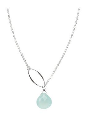 Lila Clare, Ella Gemstone Necklace with Acqua Chalcedony